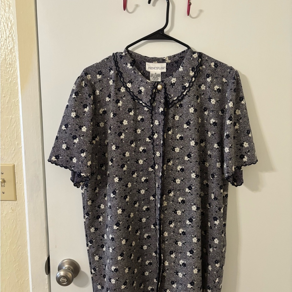 Vintage 80s Principles Navy Blouse